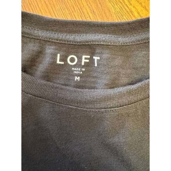 Loft Women’s Top M Ruffle Hem Long Sleeve Pullover Sweatshirt - Picture 3 of 6